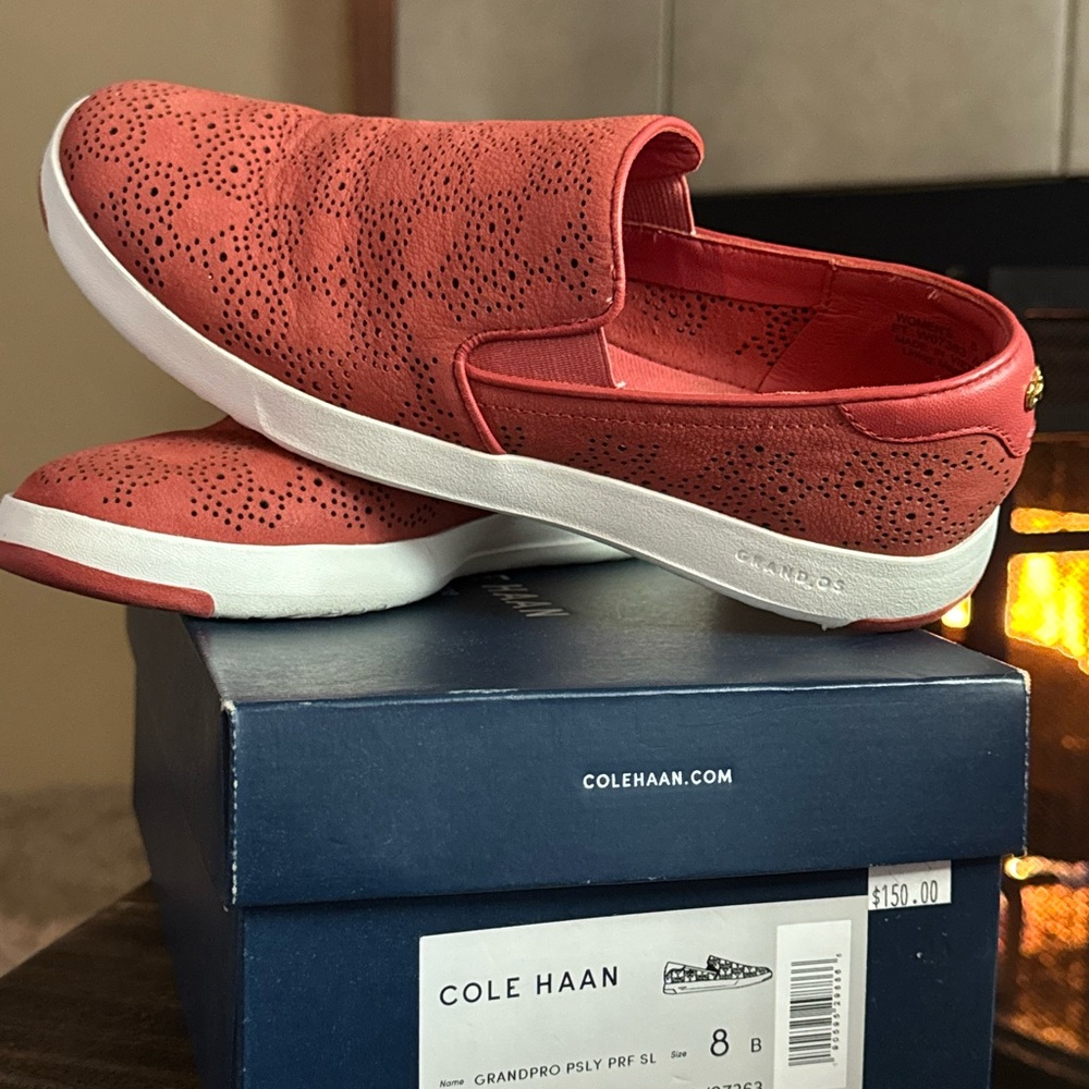 Cole Haan Red Sneakers Breathable Slip-On